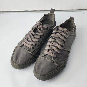 Gray Canvas Denim Low Lace Up Casual Shoes Flat Mens Size 12